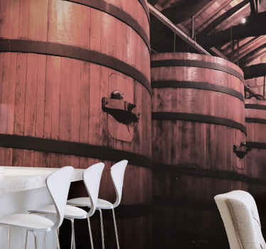 Fotomural retro Grandes barriles de vino viejos - TenVinilo