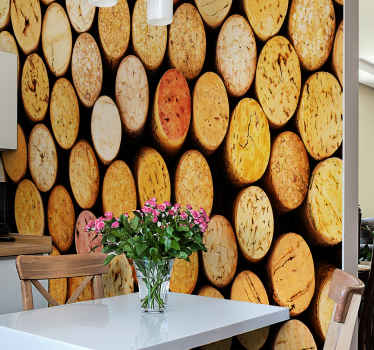 其他纹理和图案壁画 木材原木收集 - TenStickers