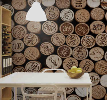 Papier peint mural différents bouchons de vin - TenStickers