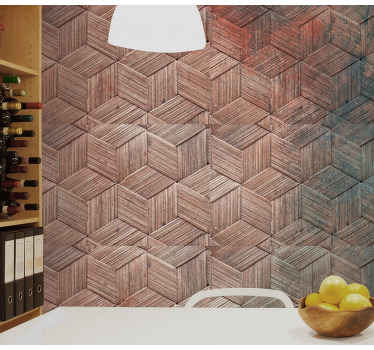 其他纹理和图案壁画 几何木纹图案 - TenStickers