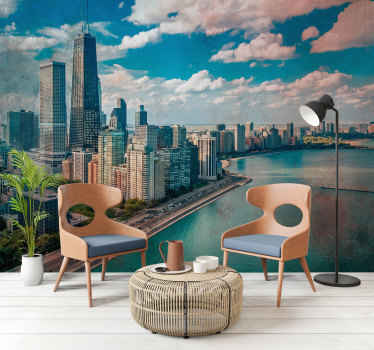 Wall Photo mural of USA Chicago building view - TenStickers