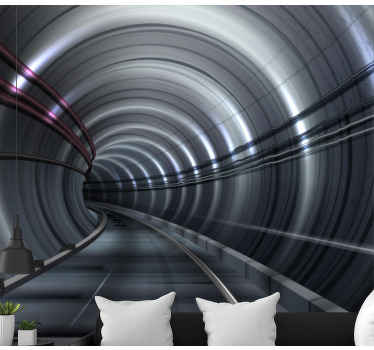 Efekt železný tunel 3d fototapeta - TenStickers