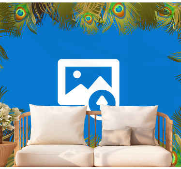 其他纹理和图案壁画 孔雀羽毛环绕 - TenStickers