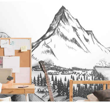 mountain peaks illustration Kids wall Murals - TenStickers