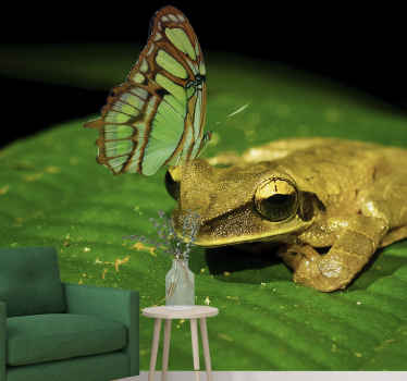 Fototapeta zwierzęta żaba i motyl - TenStickers