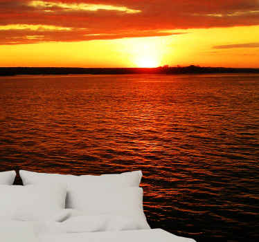 Plaja ecuadorului la apusul soarelui sub pictura murala - TenStickers