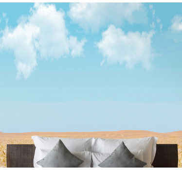 Fototapeta krajobraz niebo i pszenica - TenStickers