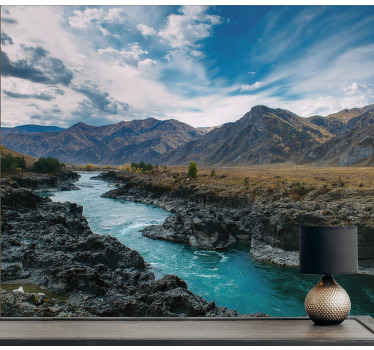 Mural de paisajes vista del río y la montaña - TenVinilo