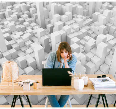 Geometrické mono struktury Abstraktní fototapeta - TenStickers