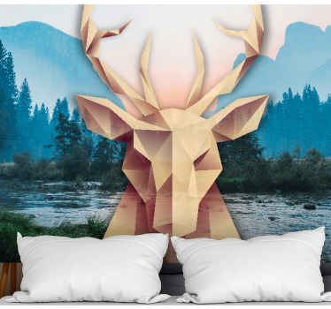 Fototapete Tiere geometrisches hirschportrait - TenStickers