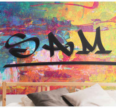 Fototapete personalisiert Spritzte Hintergrund mit Namen malen - TenStickers