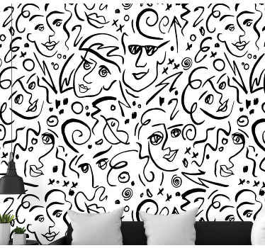 Black and White graffiti Urban Art Wall Mural - TenStickers
