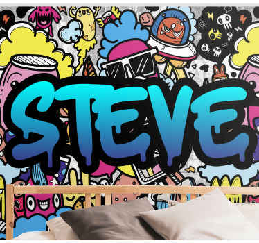 Customisable graffiti name custom wall mural - TenStickers