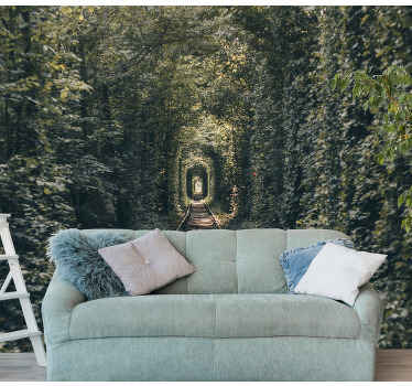 Fototapete Landschaft waldtunnelweg - TenStickers