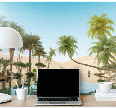 Fototapete Wüste üppige oasenlandschaft - TenStickers