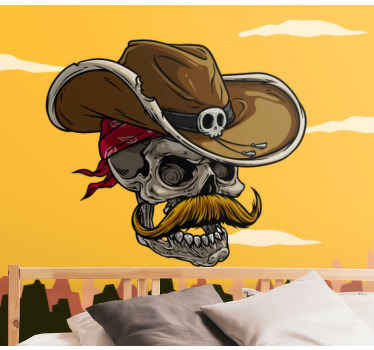 Cowboy Skull Design graffiti wall mural - TenStickers