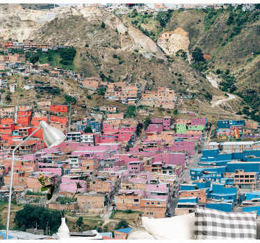 Fototapete Städte farbenfrohe häuser am hang - TenStickers