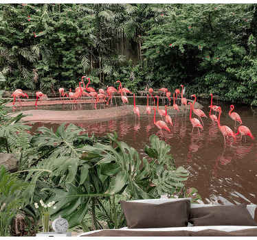 fototapety so zvieratami plameniaky pri vode - Tenstickers