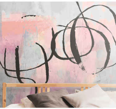 Absztrakt művészet rózsaszín falfestmények - TenStickers