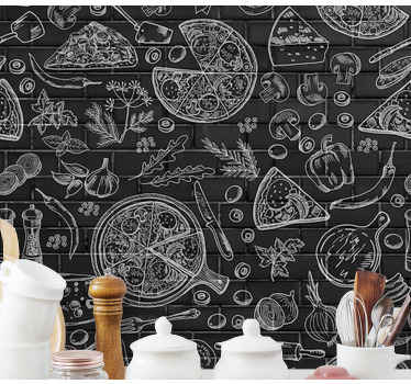 Restaurant Symbols and Texts Kitchen Wall Mural - TenStickers