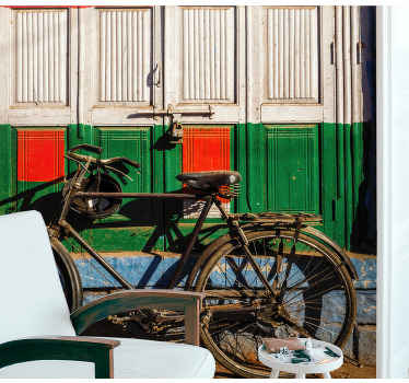 Decore sua casa de uma forma incrível com este fotomural vinílico de parede absolutamente fantástico que mostra um prédio indiano e uma bicicleta!
