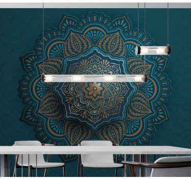Papier peint mural mandalas Mandala turquoise - TenStickers