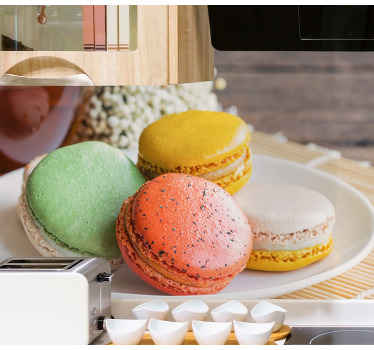 フレーズ壁画 カラフルなマカロンの喜び - TENSTICKERS