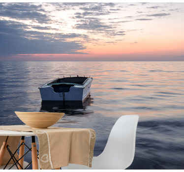 Mural solitar cu barca cu lac - TenStickers