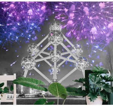Fototapete Städte atomium-feuerwerk - TenStickers