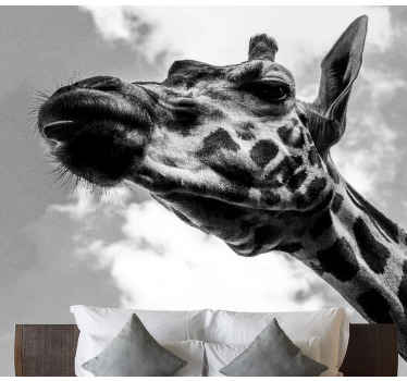 Black and white giraffe wall mural - TenStickers