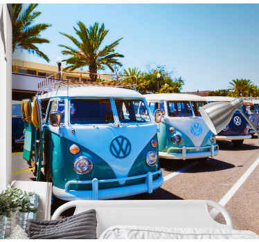 Mural de vehículos combi vintage - TenVinilo