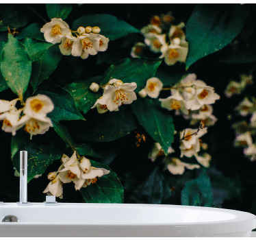 Jázmin virágok fürdőszoba falfestmények - TenStickers