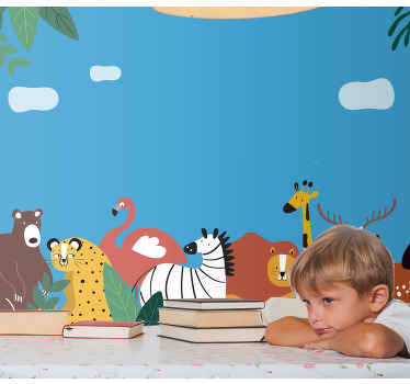 Different animals wall mural - TenStickers