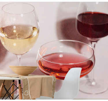 레드, 화이트 와인 및 로제 주방 벽 벽화 - TenStickers