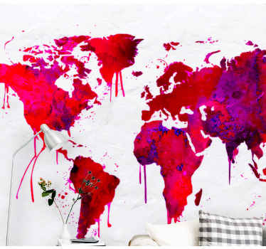 Canlı küresel harita dünya haritası duvar reslim - TenStickers