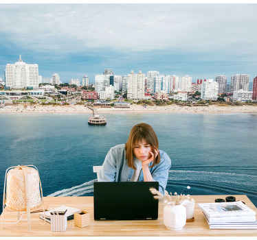 Fototapete Städte blick auf die küstenstadt - TenStickers