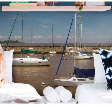 Limandaki yelkenli tekneler deniz duvar resim - TenStickers