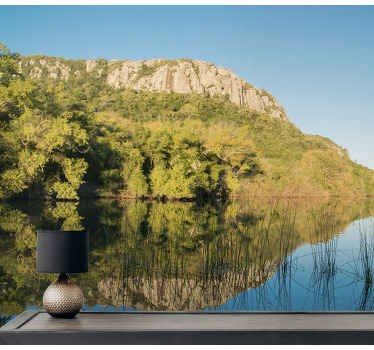 Bjergreflektionsscene landskab fototapet - TenStickers