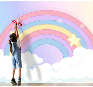 Fotomural naturaleza Arcoiris de dibujos animados coloridos - TenVinilo