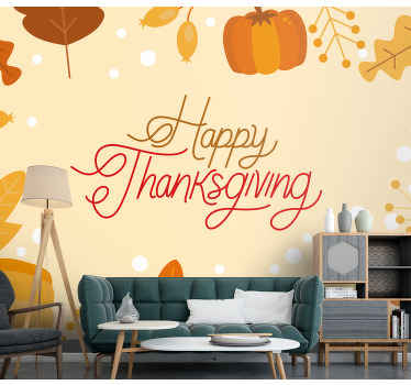 Happy thanksgiving nature wall mural - TenStickers