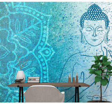 Zidni zid budal plave mandale - TenStickers