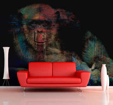 Mural de perete cu maimuță colorată - TenStickers