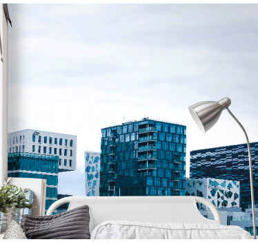 Modern kent silüeti şehir ve ülke duvar resim - TenStickers