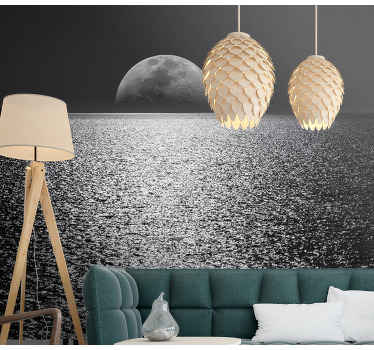 Uitzicht bij maanlicht fotobehang strand - TenStickers