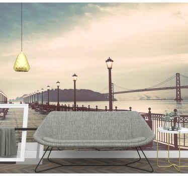 Naturskøn udsigt over vandet fototapet af byer - TenStickers