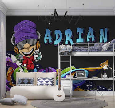 Graffiti and young boy Urban Art Wall Mural - TenStickers
