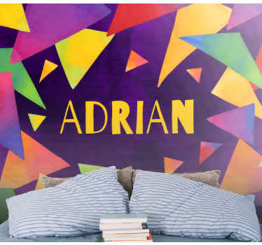 Mural de parede infantil formas geométricas personalizadas - TenStickers