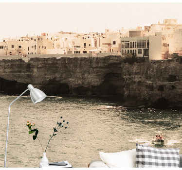 Seaside Coastal Village city wall mural - TenStickers