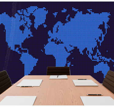 Pixelated Global Map world map mural - TenStickers