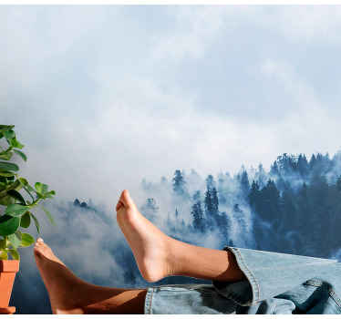 Fotomural naturaleza Bosque de niebla azul - TenVinilo